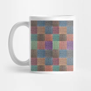 Classic Colorful Chequered Pattern with Wood Texture Feel Mug